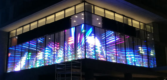 중국 P20 복각 346 옥외 투명한 LED 스크린 투명한 유리에 의하여 지도되는 전시 협력 업체