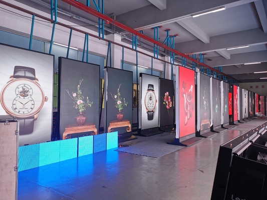 LED 포스터 디스플레이 1200*740mm 철 캐비닛 디지털 사이니지 화면 기능 여러 디스플레이 및 360도 회전