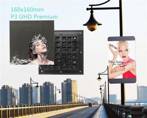 P3 포스터 가벼운 상자 전시, 옥외 풀 컬러 LED 스크린 영상 벽 192x192mm 단위