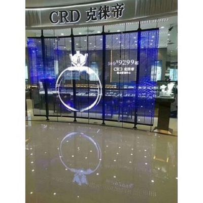 유리벽 등에 투명한 LED 영상 벽 상업적인 광고물