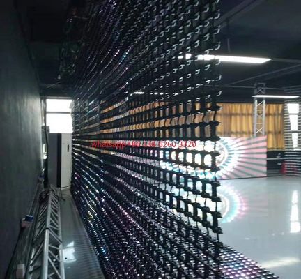 단계 LED 망사형 화면 벽 메시 점 풀 컬러 가동 가능한 50m x 50m, 까만 색깔, PE 물자