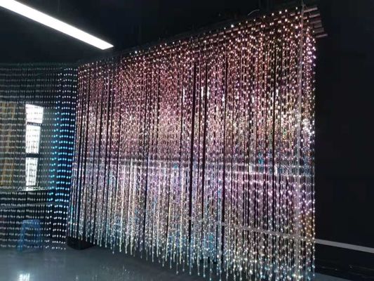 단계 LED 망사형 화면 벽 메시 점 풀 컬러 가동 가능한 50m x 50m, 까만 색깔, PE 물자