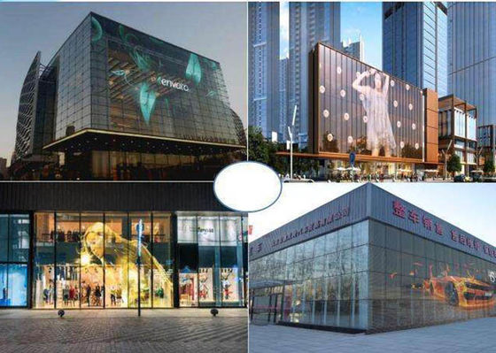 중국 창문 광고를 위한 임대 투명한 LED 스크린 영상 벽 풀 컬러 P3.9-P15.625mm 협력 업체
